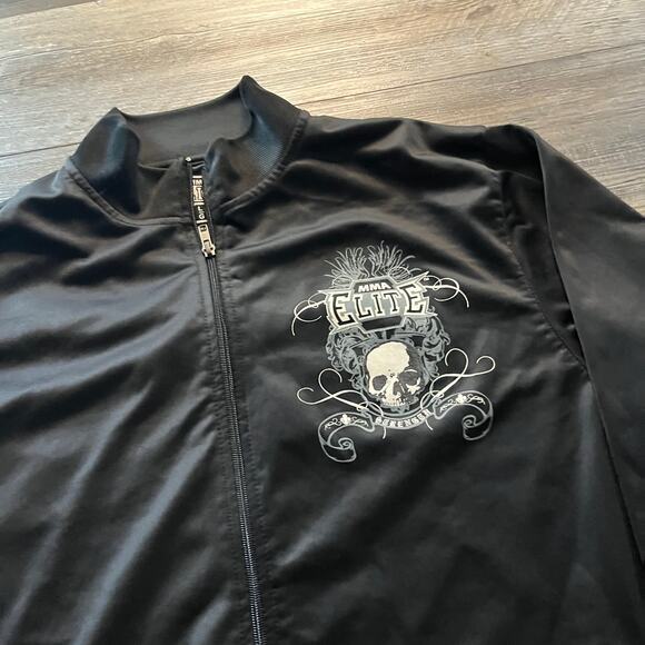Vintage Y2K MMA Elite Black Men L Cybergrunge Cybergoth Grim Reaper Track Jacket - Picture 4 of 7